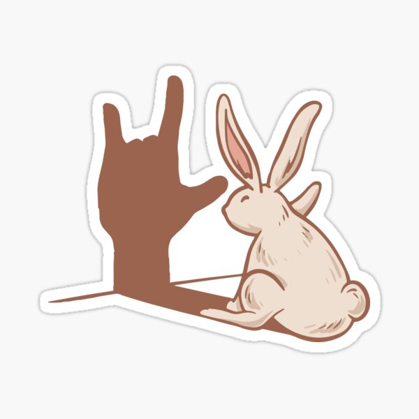 Item preview, ILY Rabbit ASL Hand Gesture Deaf Hearing Loss designed and sold by mikkashirts.
