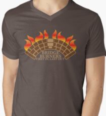 Bridgeburners first in last out with a burning bridge Men's V-Neck T-Shirt