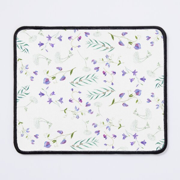 Item preview, white purple flowers pattern hand painted  designed and sold by ColorandColor.