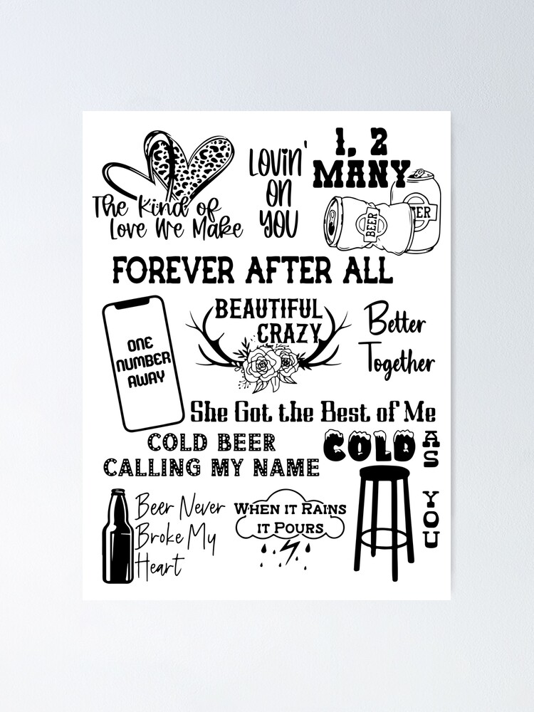 Beautiful crazy song lyrics  Poster for Sale by GranolaLifex