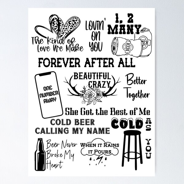 Beautiful Crazy Lyrics Poster for Sale by CrystalCrush