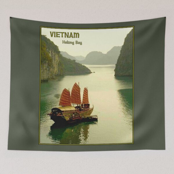 Item preview, VIETNAM : Vintage Halong Bay Tourism Advertising Print designed and sold by posterbobs.