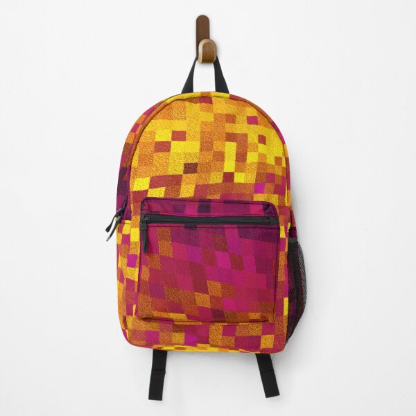 Item preview, Colorful pixel geometry pattern in yellow pink designed and sold by MadandMean.