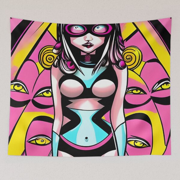 Artikelvorschau, Pink Girl Comic Charaker Pop Art entworfen und verkauft von Dalive.