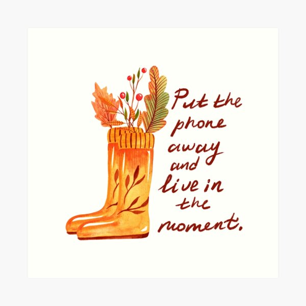 Item preview, Live in the moment hygge illustration designed and sold by pinkyfish1010.
