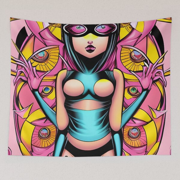 Artikelvorschau, Crazy Pink Girl Comic Charaker Pop Art entworfen und verkauft von Dalive.