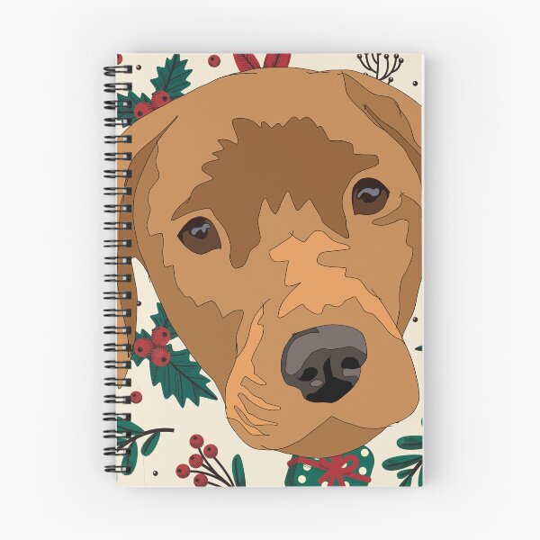 Item preview, Copy of Dark yellow/ light red lab With a winter patterned background  designed and sold by LeahcarsArt.