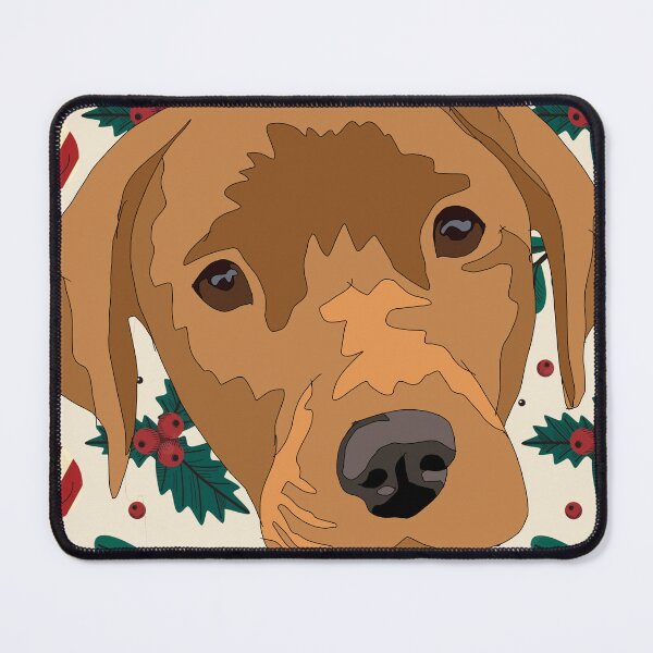 Item preview, Copy of Dark yellow/ light red lab With a winter patterned background  designed and sold by LeahcarsArt.