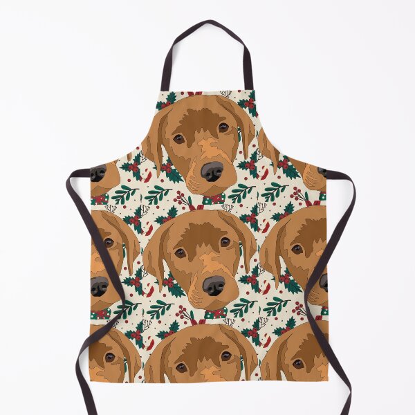 Item preview, Copy of Dark yellow/ light red lab With a winter patterned background designed and sold by LeahcarsArt.