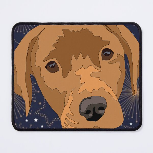 Item preview, Copy of Copy of Dark yellow/ light red lab With a winter patterned background  designed and sold by LeahcarsArt.