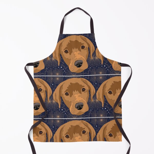 Item preview, Copy of Copy of Dark yellow/ light red lab With a winter patterned background designed and sold by LeahcarsArt.