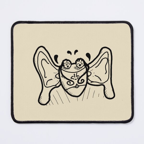 Item preview, Beautiful butterfly eared man - black line art - tattoo style designed and sold by Dopamine Dumpster.