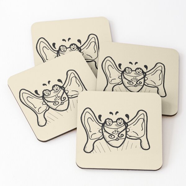 Item preview, Beautiful butterfly eared man - black line art - tattoo style designed and sold by Dopamine Dumpster.