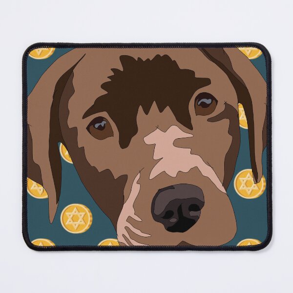 Item preview, Chocolate lab with a gelt background  designed and sold by LeahcarsArt.