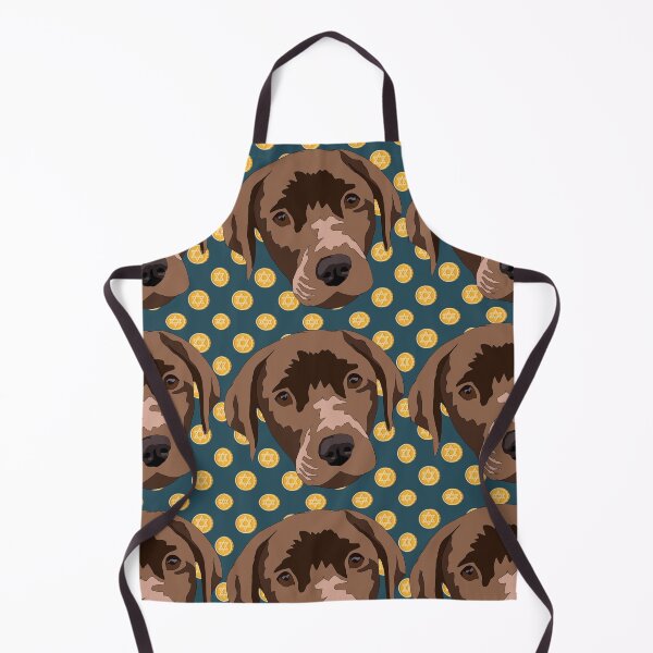 Item preview, Chocolate lab with a gelt background  designed and sold by LeahcarsArt.