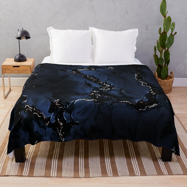 Item preview, Blue Bliss Hills - dark blue white beige black mauve marble pattern designed and sold by JaycraveDesigns.