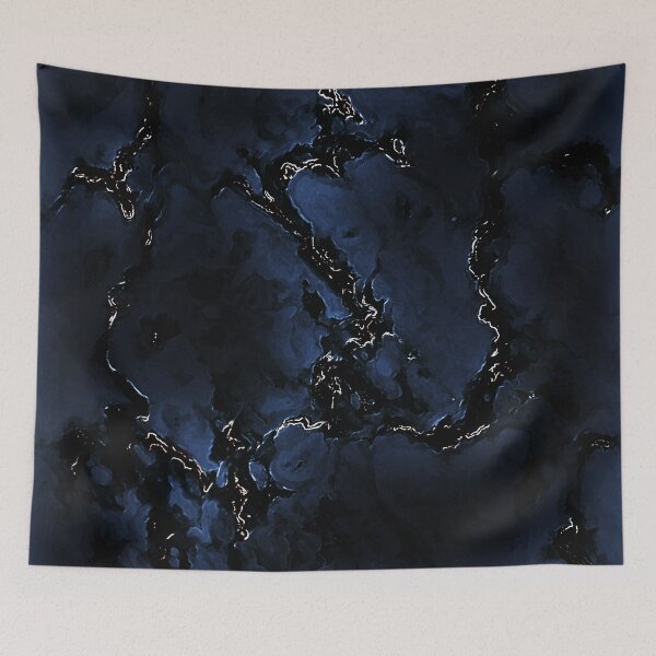 Item preview, Blue Bliss Hills - dark blue white beige black mauve marble pattern designed and sold by JaycraveDesigns.