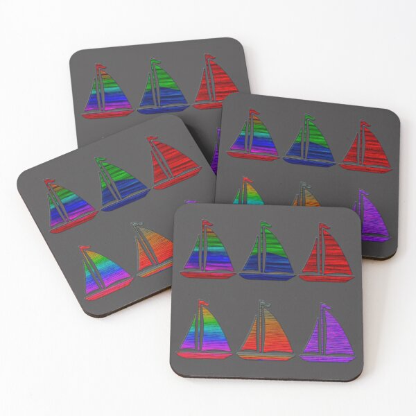 Item preview, Rainbow Colorful Sail Boats Sailing designed and sold by ChristinasMess.