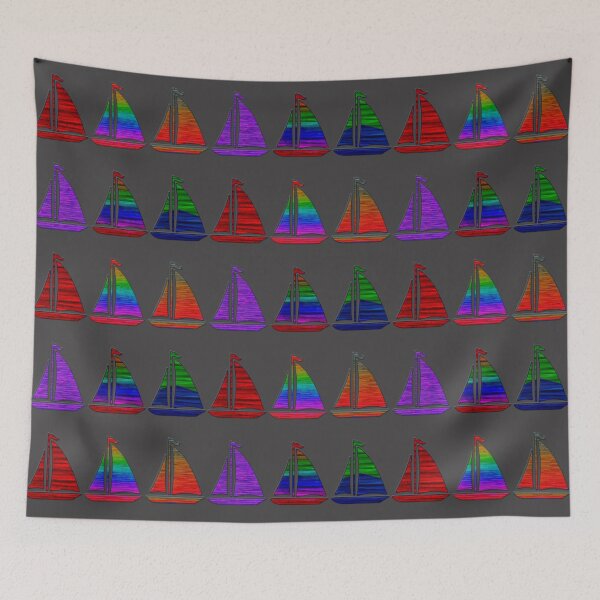 Item preview, Rainbow Colorful Sail Boats Sailing designed and sold by ChristinasMess.
