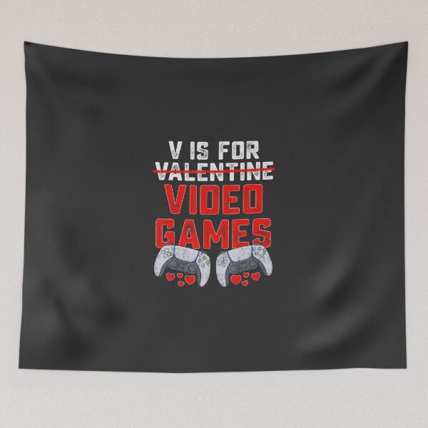 Item preview, V Is For Video Games Valentines Day Funny Boys Kids  designed and sold by sernasreymanu.
