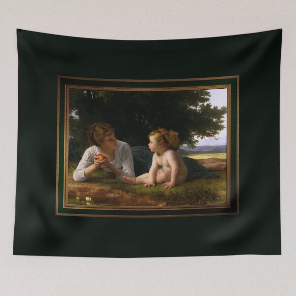 Item preview, Temptation by William Bouguereau Remastered Xzendor7 Classical Art Old Masters Reproductions designed and sold by Xzendor7 Digital Art Creations.