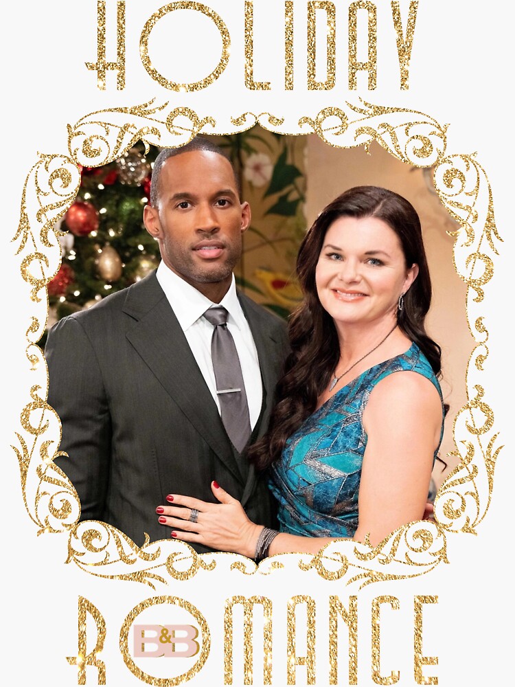 "B&B Holiday Romance! Carter & Katie (on Black)" Sticker For Sale By ...