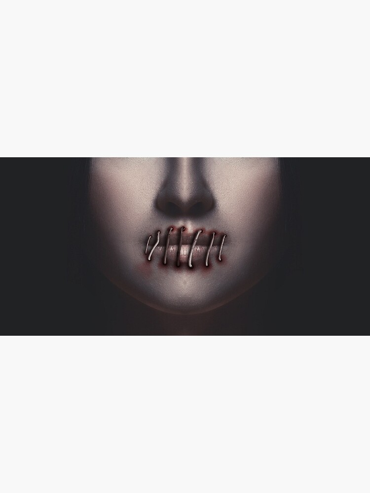 Lips Sewn Shut Sticker for Sale by Slinky Reebs Redbubble