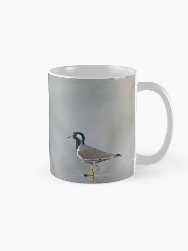 Alternate view of Soft Reflections - Red wattled lapwing in a pond Coffee Mug