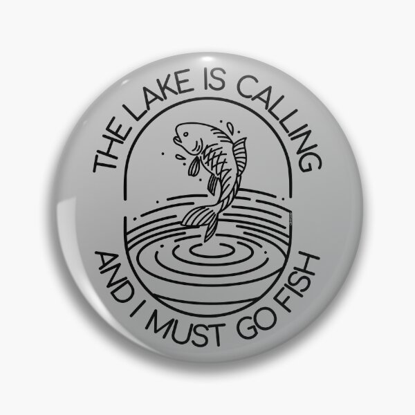 Item preview, The Lake is Calling and I Must Go Fish Outdoor Sport Fishing Quote (BLACK) designed and sold by CRHPOD20.