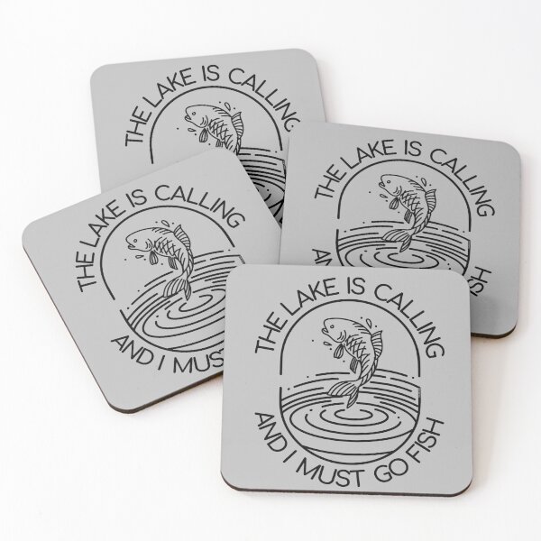 Item preview, The Lake is Calling and I Must Go Fish Outdoor Sport Fishing Quote (BLACK) designed and sold by CRHPOD20.