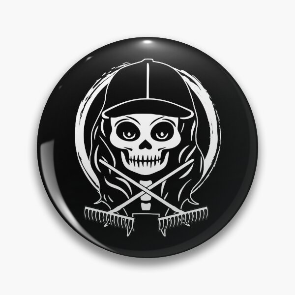 Item preview, Landscaper Female Skull and Crossed Rakes White Logo designed and sold by Nuletto.