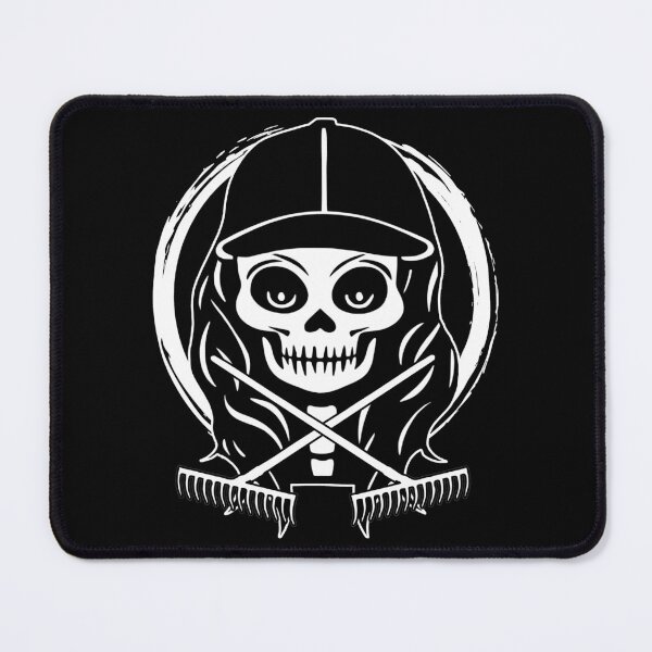 Item preview, Landscaper Female Skull and Crossed Rakes White Logo designed and sold by Nuletto.