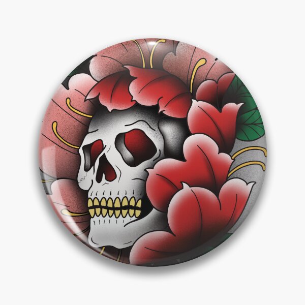 Item preview, Traditional skull peony designed and sold by Straydog525.