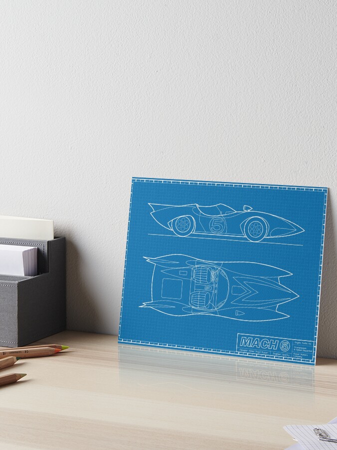 Speed Racer Mach 5 Watercolor Art Print 