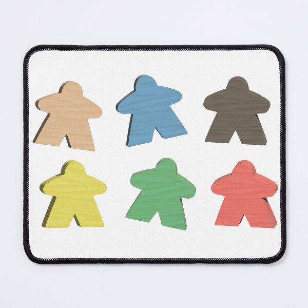 Item preview, Meeple 3D Wood Game Piece Figures in Red, Blue, Natural, Green, Yellow, and Black designed and sold by Zab Butler Design.