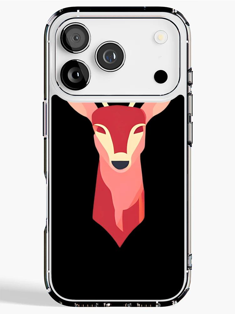 Thumbnail 1 of 5, iPhone Case, Red Poly Deer Sticker Design designed and sold by Litheon.