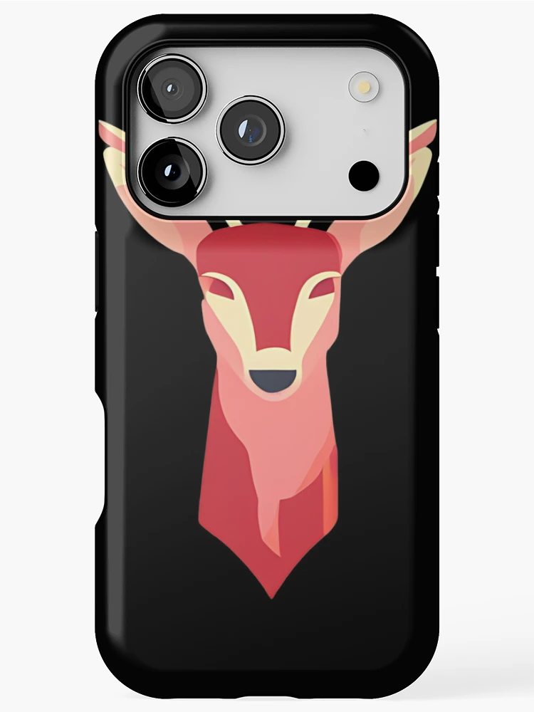 Thumbnail 1 of 4, iPhone Case, Red Poly Deer Sticker Design designed and sold by Litheon.