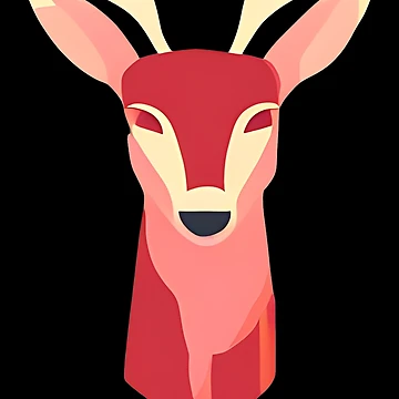 Artwork thumbnail, Red Poly Deer Sticker Design by Litheon