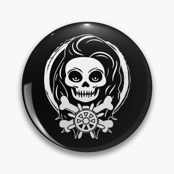 Item preview, Skipper Female Skull and Ship Steering Wheel White Logo designed and sold by Nuletto.