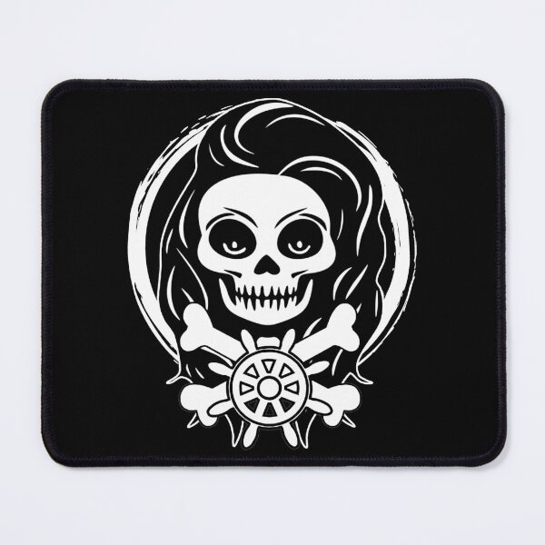 Item preview, Skipper Female Skull and Ship Steering Wheel White Logo designed and sold by Nuletto.
