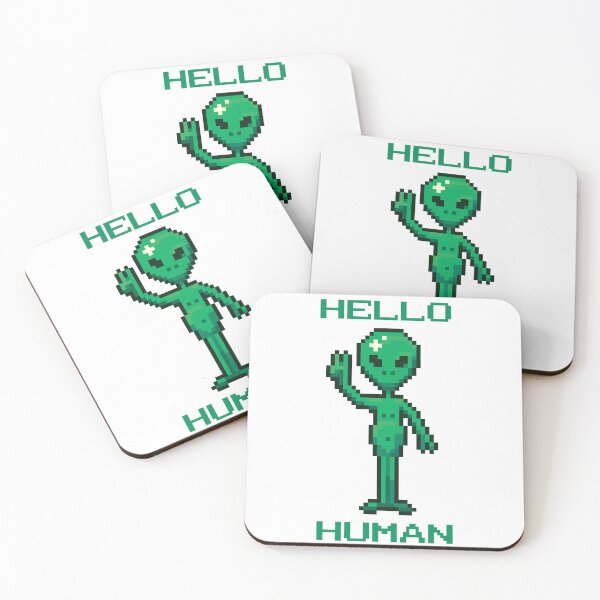 Item preview, Hello Human, 8 Bit Alien  designed and sold by ClothesReel.