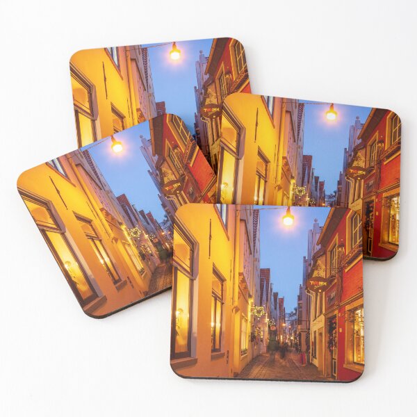 Item preview, Bremen's Schnoor district with Christmas lights at dusk, Bremen designed and sold by Torsten  Krüger.