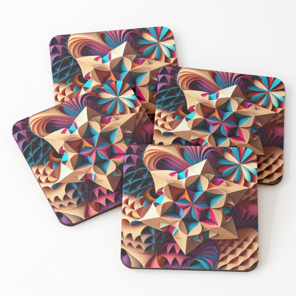 Item preview, Three Dimensional Colorful Maximalist Pattern Digital Painting designed and sold by CodeAndColors.