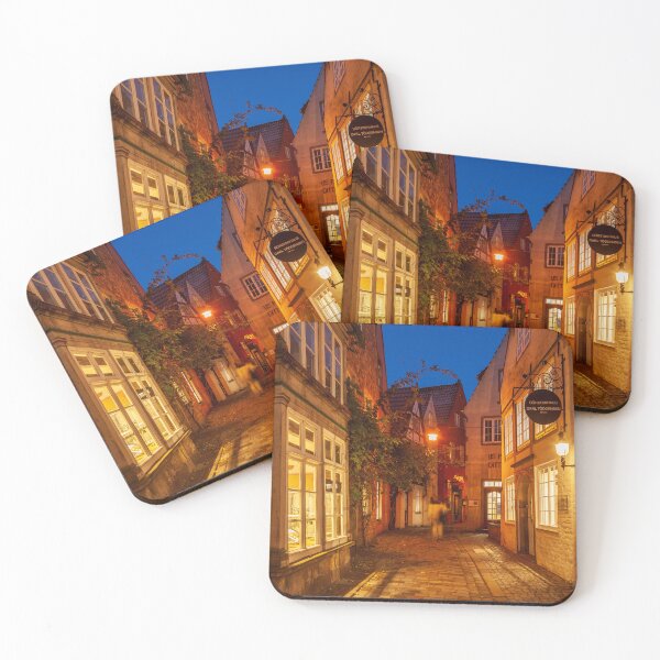 Item preview, Bremen's Schnoor district with Christmas lights at dusk, Bremen designed and sold by Torsten  Krüger.