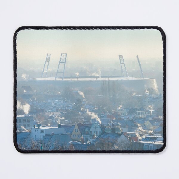 Item preview, Weserstadion and Bremen Quarter in winter with hoar frost, , Bremen, Germany designed and sold by Torsten Krüger.