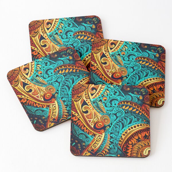 Item preview, Thick Dazzling Pacific Islander Pattern Digital Painting designed and sold by CodeAndColors.