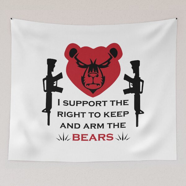 Item preview, I support the right to keep and arm the bears, funny quote for bears lovers with angry bear face design  designed and sold by HBWOLFARTS.