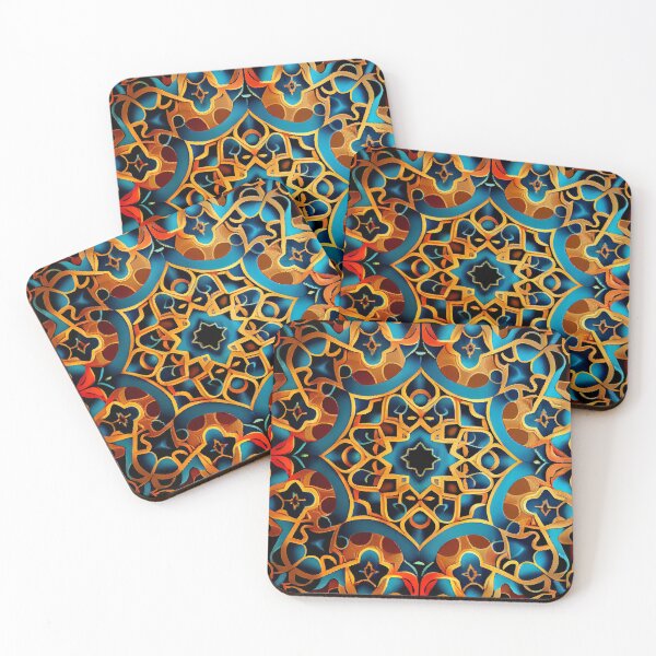 Item preview, Complex Dazzling Semi Abstract Moroccan Pattern Digital Painting designed and sold by CodeAndColors.