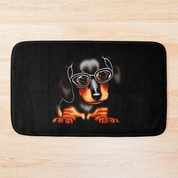 Item preview, Funny mini dachshund puppy with glasses designed and sold by The Love Quill.