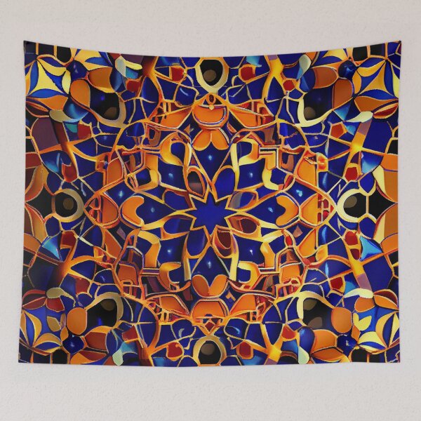 Item preview, Complex Dazzling Semi Abstract Moroccan Pattern Digital Painting designed and sold by CodeAndColors.